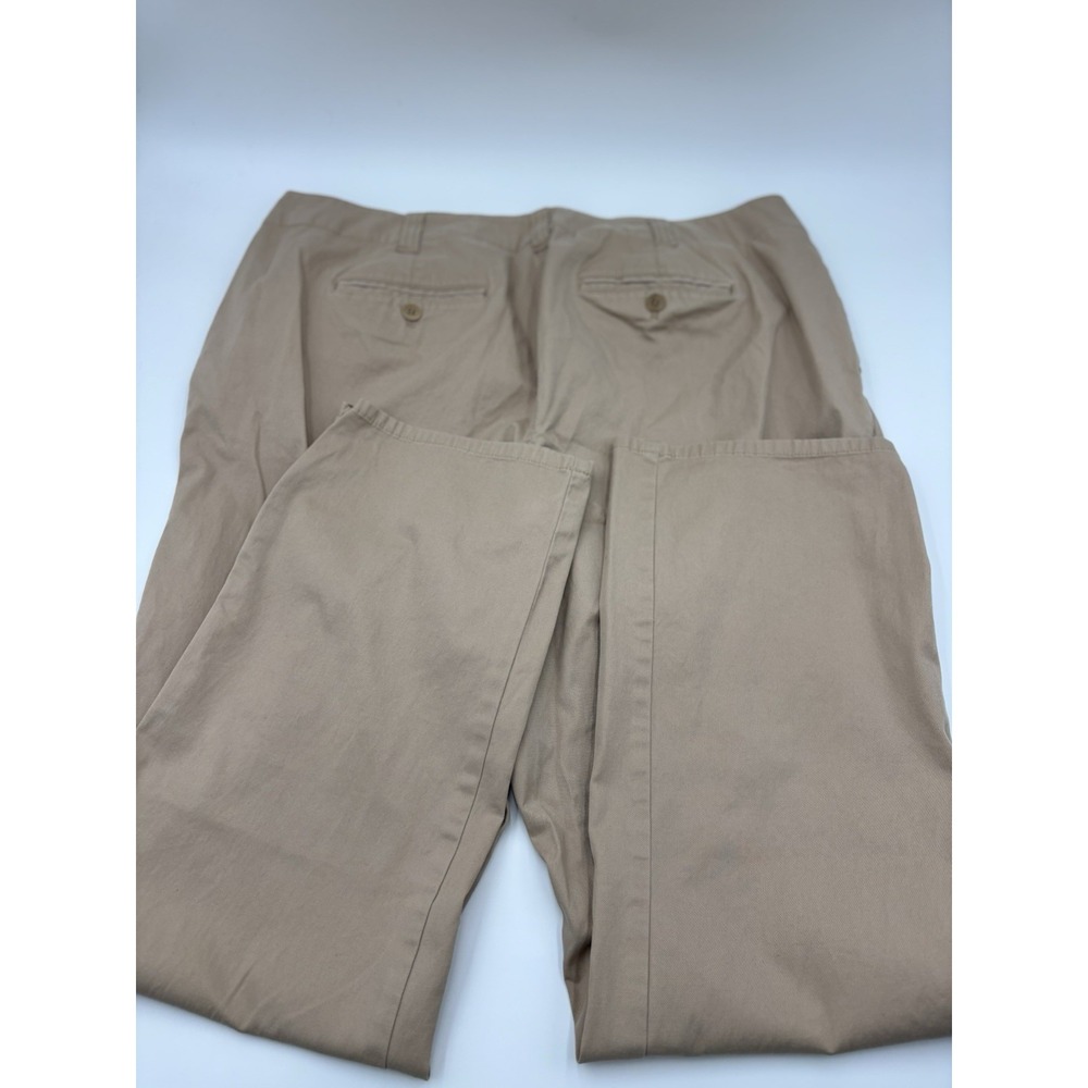 Talbots Women Boyfriend Pants 16W Beige Cotton Mid Rise Straight Leg Pocket Plus - Picture 8 of 10